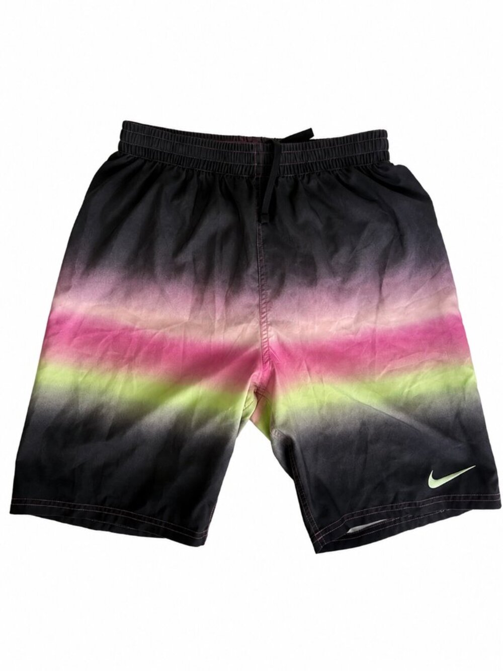 Nike Lined Athletic Shorts Swim Trunks Black Multicolor Ombre Men's Size Unknown